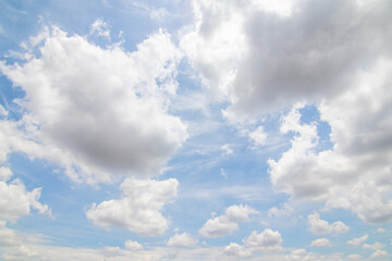 Beautiful blue sky with cloudy background and texture.