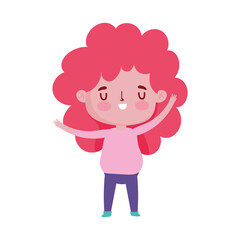 cute little girl cartoon character isolated design icon