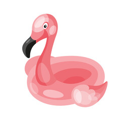 Vektor realistic pink swimming inflatable circle in the form of flamingos