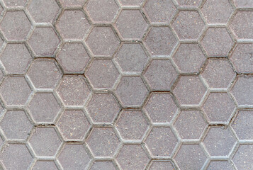 abstract background of hexagonal concrete tile in a park