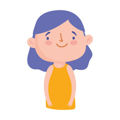 cute little girl cartoon character isolated design icon