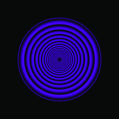 Vortex wave optical illusion purple and black in black background.