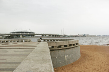 View from the promenade to the football stadium