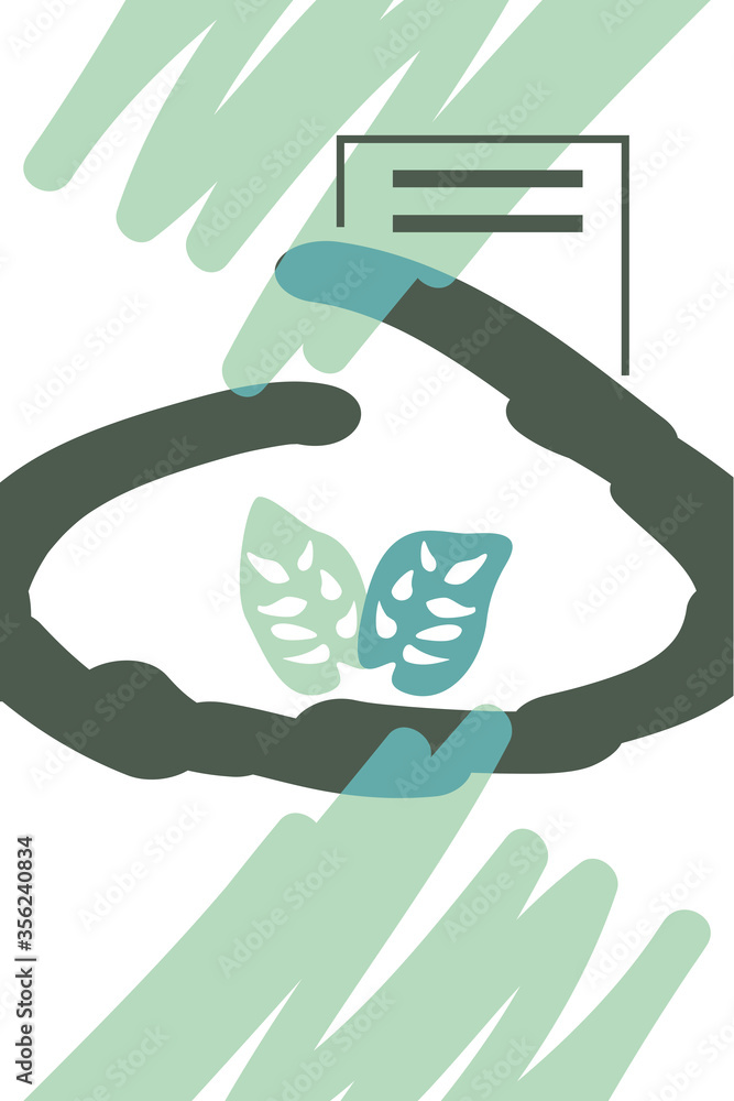 Poster abstract design with nature inspired and abstract shapes