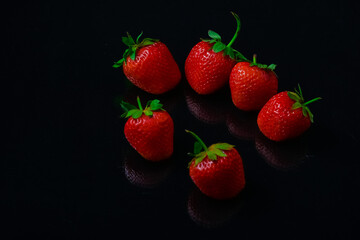 bio fresh sweet red strawberry