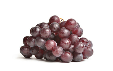 Large and ripe red grapes on a white isolated background