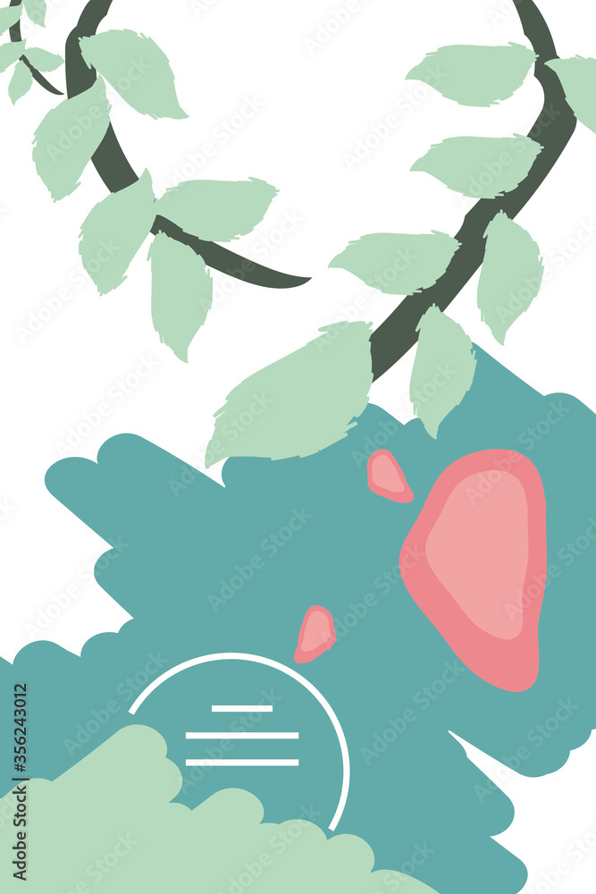 Poster abstract design with nature inspired and abstract shapes