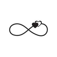 hearts as a part of stylized black infinity symbol