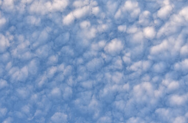 Beautiful light clouds with full frame coverage on blue sky