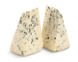 Blue cheese isolated on white background with clipping path and full depth of field.