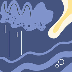 abstract background, drawn with various shapes and doodle objects