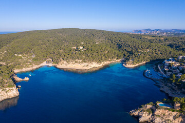 Naklejka premium Dawn breaks on the Calviá coast ...