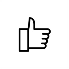 Okay, like hand line flat vector icon for mobile application, button and website design. Illustration isolated on white background. EPS 10 design, logo, app, infographic, 