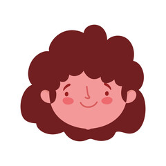 cute little boy face character cartoon isolated design icon