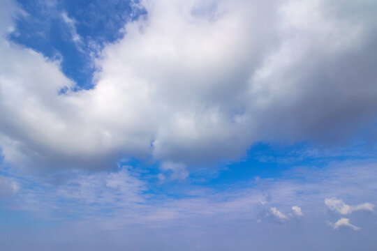 beautiful cloudscape on a summer day. wonderful sunny weather forecast. dynamic cloud formation on the blue sky