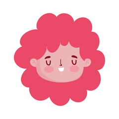 cute little girl face character cartoon isolated design icon