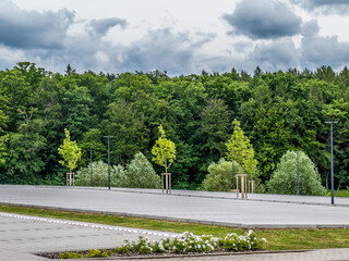 Neu gebaute Parkplätze