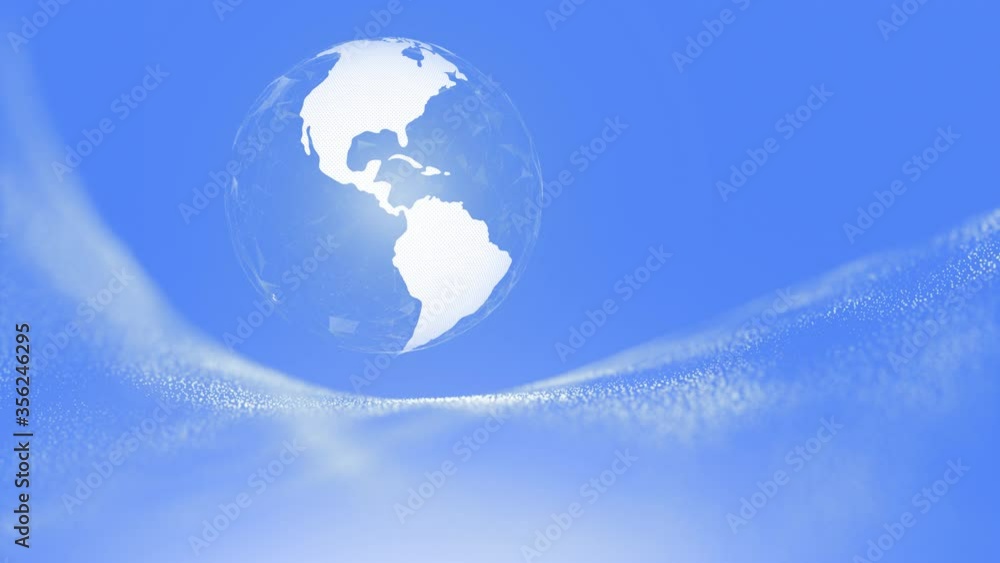 Aufkleber conceptual 3d earth planet globe rotation on digital artificial intelligence cyberspace network back