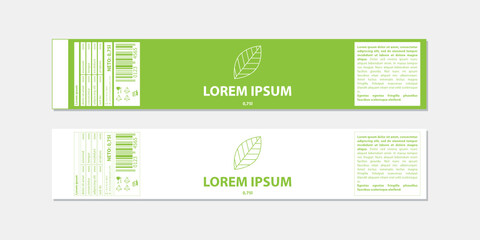 green leaves, bottle label template
