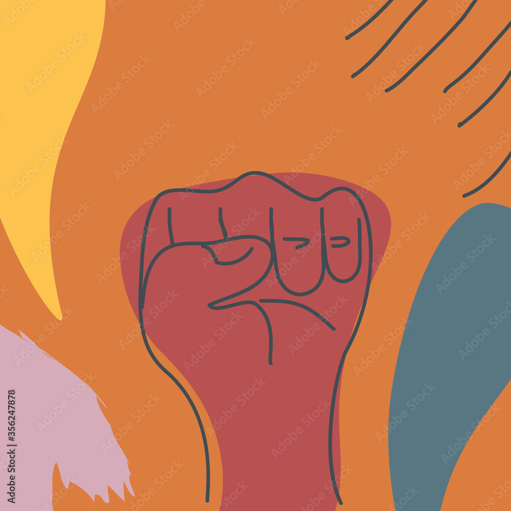 Poster abstract background, drawn with various shapes and doodle objects