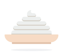 Whipped cream for coffee vector icon flat isolated