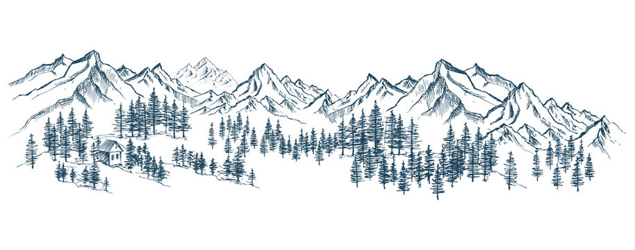 7762 Mountain Range Drawing Stock Photos HighRes Pictures and Images   Getty Images