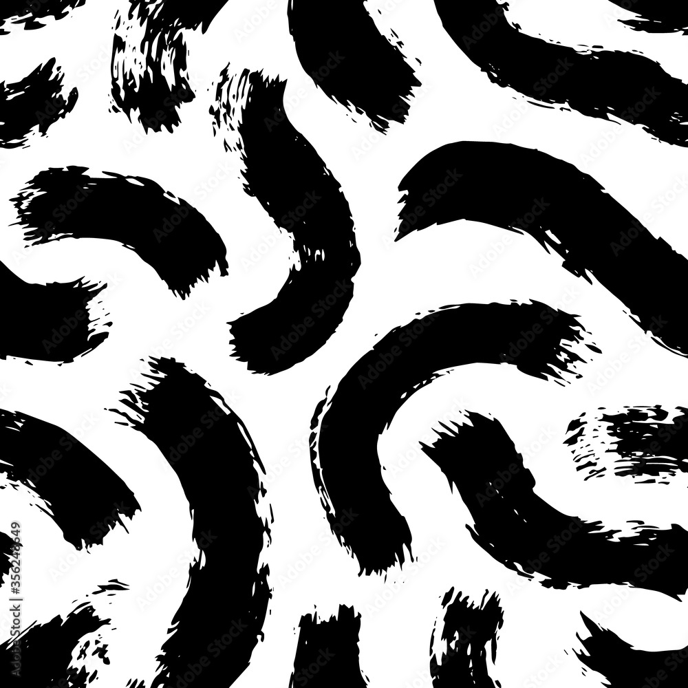 Poster brushstroke bold. brush seamless pattern. abstract grunge swirl background. freehand scribbles textu