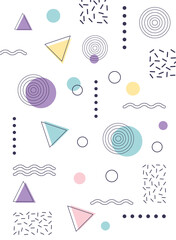 retro style texture memphis 80s 90s style abstract white background