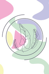 multicolor trendy tropical banner, exotic leaves