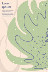 multicolor trendy tropical banner, exotic leaves
