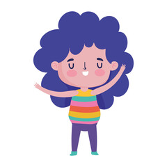 cute little girl cartoon character isolated design icon