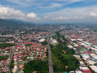 Beautiful Aerial view of  San Jose Costa Rica Down Town