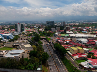 Fototapeta na wymiar Beautiful Aerial view of San Jose Costa Rica Down Town