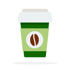 Reusable thermo mug vector icon flat isolated