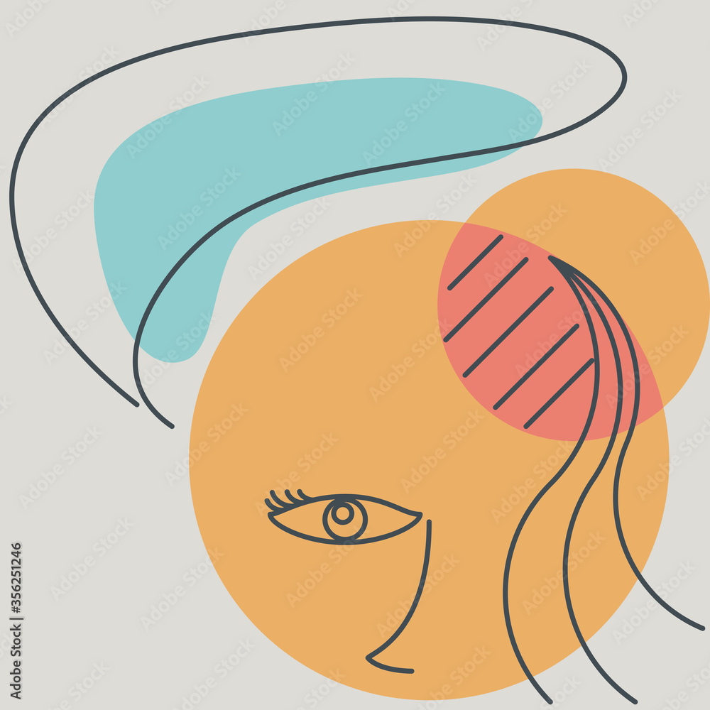 Poster abstract background, drawn with various shapes and doodle objects