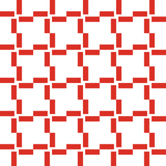 Vector seamless pattern texture background with geometric shapes, colored in red, white colors.