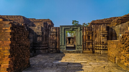 Entrance to monastery main gate of Ratnagiri hill ,Ruined Buddhist monastery of Ratnagiri of 800AD at jajpur, Odisha,India.