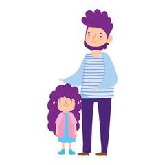 dad and daughter portrait characters family day