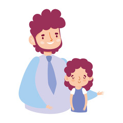dad and daughter portrait characters family day