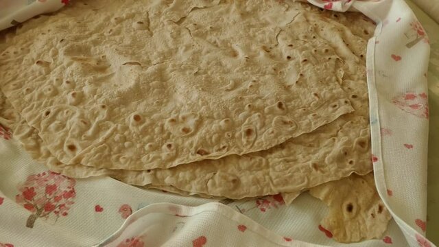 dry dough bread, turkish bread yufka culture and thin dry dough,