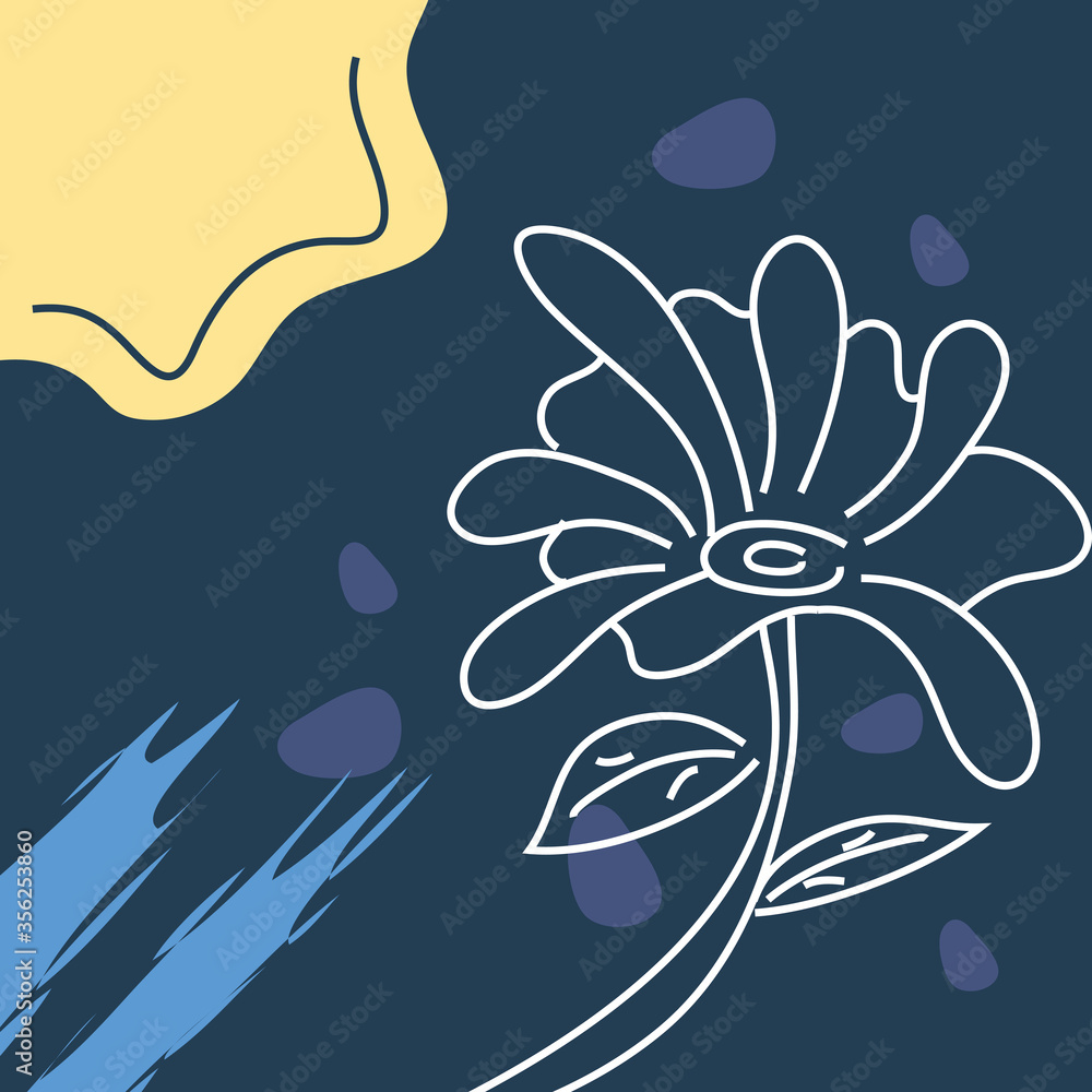 Poster abstract background, drawn with various shapes and doodle objects