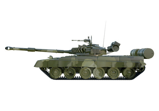 Russian military tank T-90. isolate on white background. 3d rendering