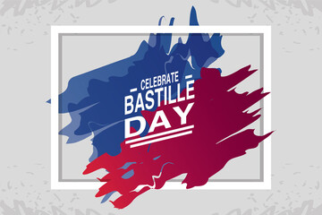 Obraz na płótnie Canvas banner or poster for the French national day, label celebrate bastille day