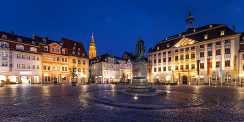 Market Place in Coburg, Germany at dusk