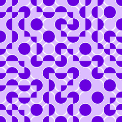 Purple repeat swirl background with abstract geometric seamless textured pattern