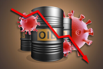 COVID-19. Oil crash concept