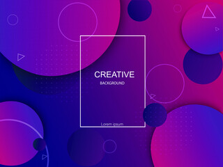 Geometric colorful background
 with multi-colored round-shaped objects surrounded by a deep shadow. Vector design. Abstract bright banner with geometric elements and gradient circle fill.