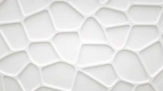 Smooth fractal noise striped elements on the porcelain surface. Moving cells animation.Ivory, milky motion background. Seamless loop.