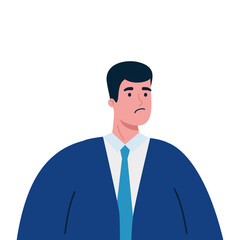 sad businessman design, Office business management and corporate theme Vector illustration