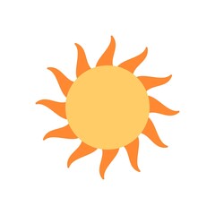 Sun icon in flat design style. Logo, mascot design element.